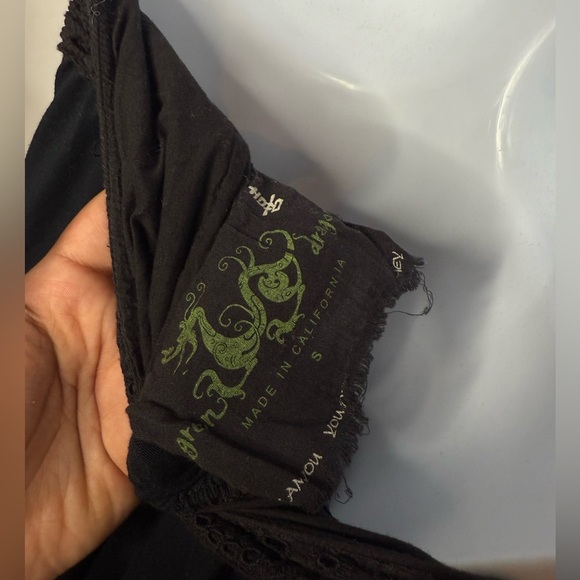 Green Dragon Black Maxi Halter Crotchet Dress Size Small - Picture 6 of 6